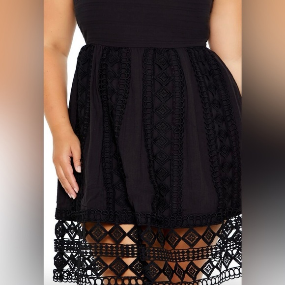 NWOT - Forever 21 Plus Size Crochet Lace Mini Dress in Black - Size 0XL - Picture 5 of 5